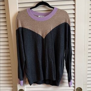 Madewell Lavender and Tan Marino Wool Sweater - Size Large